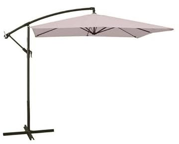 GLOUPIE Ombrellone Crilly Reclinabile a Braccio, Rettangolare 2x3 Metri,Tortora, Struttura in Acciaio, Copertura da 160 Gr/M²