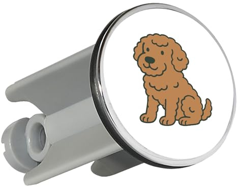 Huuraa Waschbeckenstöpsel Lagotto Romagnolo Comic Lagotti Geschenk | Universal Stopfen 4cm höhenverstellbar Abflussstopfen Geschenkidee Stöpsel mit Motiv für das Waschbecken