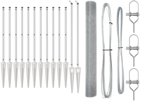 vidaXL Recinto in Filo Saldato con 13 Posti a Spillo 1.4x25 m Acciaio Zincato