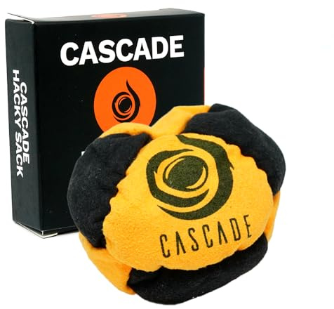 Cascade Pro 8 Panel Hacky Sack – Pro Freestyle Footbag – Trick Foot Bag (arancione/nero)