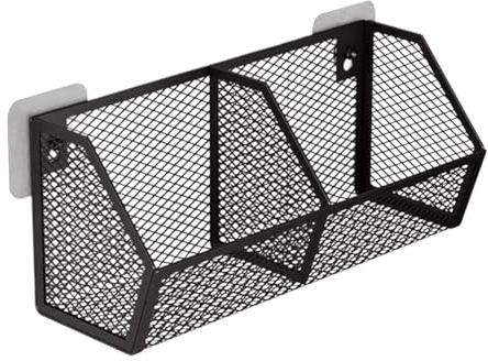 DimyFew Wandmontierte Aufbewahrungskörbe Aus Metalldraht für Speisekammer, Küche, Schrank, Schwarz, 28.8 X 11 X 13.5 cm