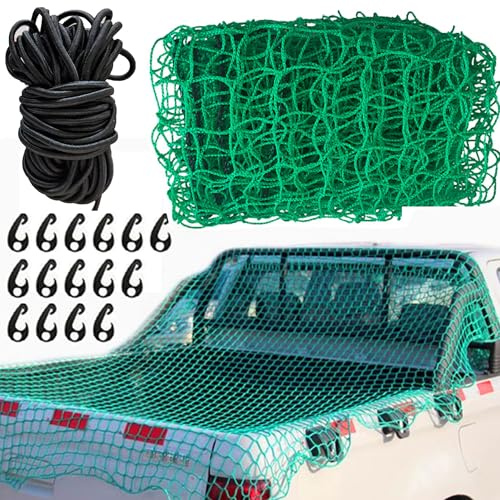 CINY Filet de sécurité pour camionnette, 3 m x 4 m, filet de chargement pour galerie de toit, à bagages pour remorque, adapté aux véhicules à trois roues, camionnettes, petites fourgonnettes