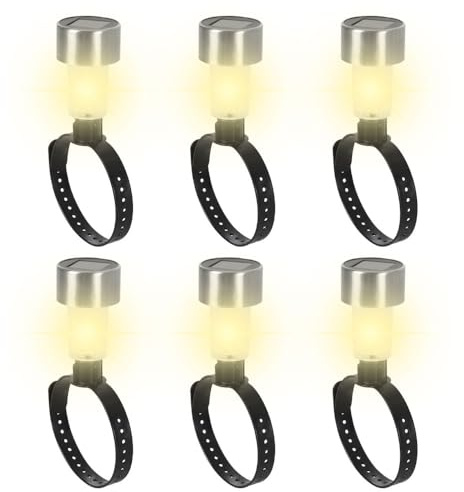 Luci Piscina Fuori Terra, 6 Pezzi Luci Solari LED RGB a Risparmio Energetico con Cinturino in Silicone Elastico, Lampade per Piscina con Struttura, Trampolino, Giardino Decorazioni per Esterni