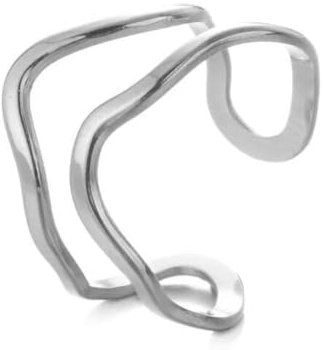 Positiva Jewelry Offener Ring Damen 18k vergoldet – Verstellbarer Edelstahl Ring – Wasserbeständiig & Anlaufsicher – Minimalistischer Stapelring – Geschenk für Frauen
