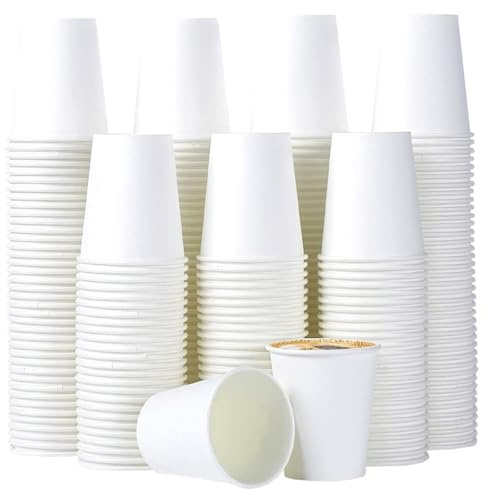 Zorplex 200 Vasos de Cartón 30 ml, Vasos de Papel Desechables para Café Espresso, Té, Agua y Otras Bebidas Calientes o Frías, Vasos Pequeños Blancos para Fiestas y Eventos (30ML)