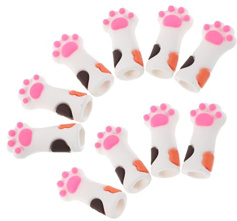 Hemobllo 10 Fundas de Silicona para Tijeras de Cutículas Forma de Pata de Gato, Reutilizables para Herramientas de Manicura en Rutina de Cuidado de Uñas