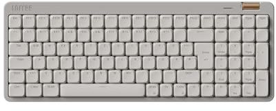 Flow Lite100 Tasten Low Profile Mechanische Tastatur (Deutsches Layout QWERTZ) - Kabellos Bluetooth/2.4G/Kabel, Swappable mit Specter Linearen Switches, Wiederaufladbar - Für Win&Mac (Marmor Grau)