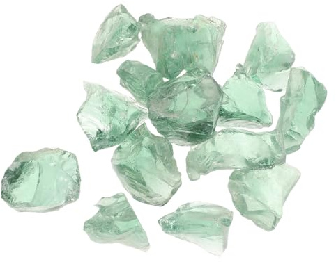 Yardwe Piedras Decorativas para Acuario 2 Kg, Grava para Peceras de Vidrio 3-5 Cm Color Verde Hielo, Rocas Naturales para Paisajismo Acuático y Decoración de Jardines, Terrarios
