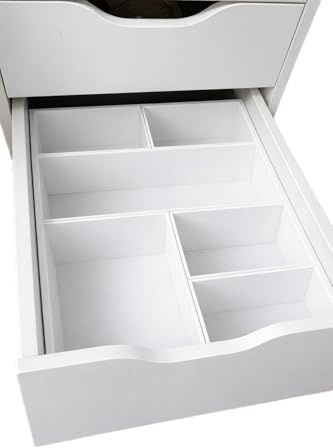 Organizer Schubladeneinsätze passend für IKEA ALEX untere Schublade Weiß