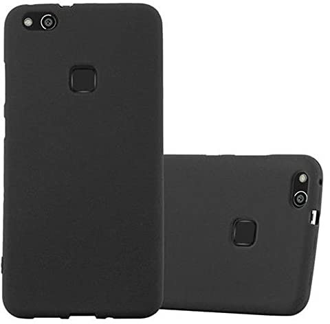 Cadorabo Hülle kompatibel mit Huawei P10 LITE Schutzhülle TPU Silikon Case Frost Design Slim Kratzfest Weiche Gummi mit Rundumschutz Case Hülle für Huawei P10 LITE in Schwarz