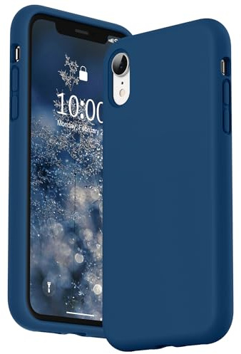 SURPHY iPhone XR Silicone Case, Liquid Silicone Gel Rubber with Soft Microfiber Cloth Lining Cushion Anti-Scratch Shockproof 6.1 inch Phone Case for iPhone XR (2018) (Horizon Blue)