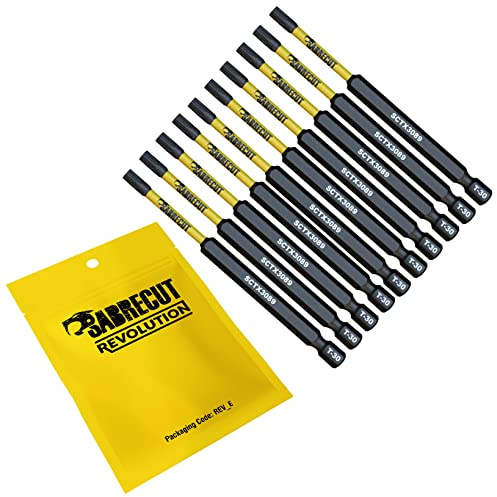 SabreCut 10pcs SCTX3089_10 89mm T30 TX30 Impact Schrauberbits Robust | Geschmiedete Präzisionsspitzen und wärmebehandelter Torsionsstahl verbessern Schlagfestigkeit und Haltbarkeit