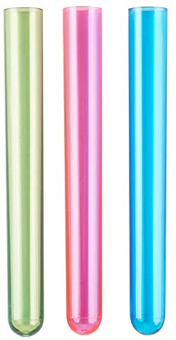 5 5/8 Neon Plastic Test Tube Shot Assorted Colors 3/4 oz Shooter - 100 Pack