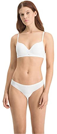 PUMA Damen Bra Sport-BH, Weiß, 75D EU