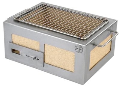Kasai Konro Nano Japanese Charcoal Grill – Table Top Konro BBQ for Sear, Plancha & Robata Cooking – Made in Britain – Feeds 2-3 people – 7.2kg