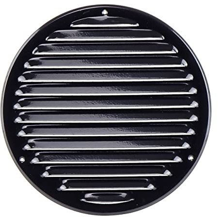 Steinberg14 Grille d'Aération Ronde 200mm - Noir avec Maille de Protection - Grilles de Ventilation - Registre d'évacuation d'air
