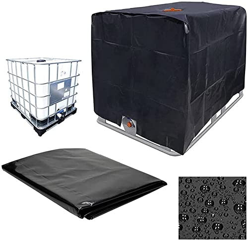 Telone per serbatoio dell'acqua, copertura per vasca da 1000 L/800 L/600 L IBC, 210 D, antipolvere, anti-UV, anti-pioggia, 600 L 100 x 80 x 120, colore: nero