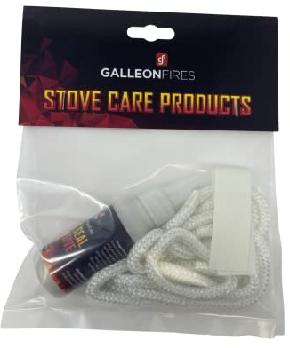 4mm White Soft Rope for Stove Door, Woodburning Replacement Rope Kit, White Rope Seal Pack (with Large 50ml Super Seal Glue) 4mm x 2M