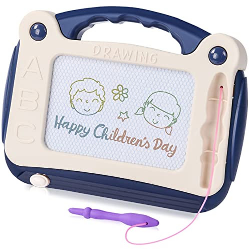 OSDUE Magnetische Maltafel Zaubertafel, Magnettafel für Kinder, Magnetische Zaubertafeln 21x16 cm, Weihnachts/Neujahrs Geschenk für ab 3-6 Jahre Mädchen Jungen (Blau)