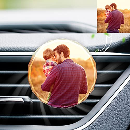 Auto Lüfter Clip aus personalisierten Kristallen mit Foto, für Frauen Männer Auto Lufterfrischer Clips Innenausstattung Autozubehör Dekoration