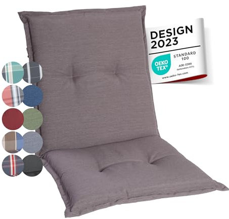 gardisun Gartenstuhlauflagen Niedriglehner I Extra Dicke Sitzauflagen I Made in Europe I Stuhlauflagen für Niederlehner Gartenstuhl I Auflagen mit extra hohem Komfort I 1er Set I Taupe