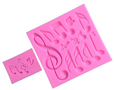 DECHOUS 2pcs Creative Notes Moulds Fondant Molds Baking Tools Safe Easy to Clean Pink