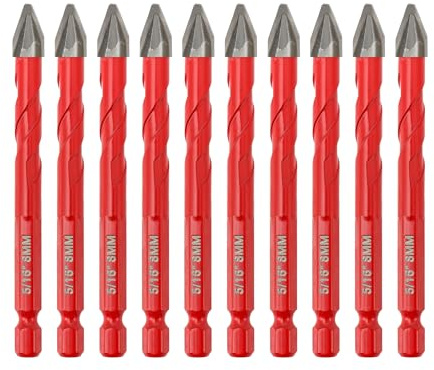 High Hardness Skewed Head Eccentric Drill Bit - FOCSTOL 10pcs 8mm Eccentric Concrete Drill Bits Set with Quick Change Hex Shank for Wood Plastic Ceramic Tile