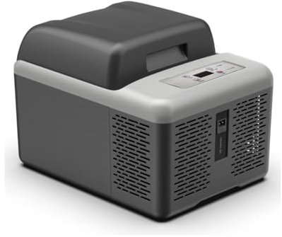 Alpicool C12PT - Frigorifero da 12l, 12 V, mini frigorifero, compressore elettrico, per auto, camion, barca, RV (nero)