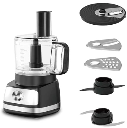 EMB IronBlade series 5-in-1 Food Processor, 1.5L Bowl, 4-Speed Control, Multi-Functional for Slicing, Shredding, Chopping, Kneading
