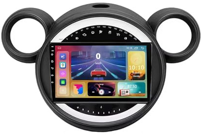 Stereo Auto Android per BMW Mini Cooper Countryman R56 R60 2011-2013, Double Din 9 Pollici Radio con Carplay Senza Fili Bluetooth USB GPS Controllo del Volante Telecamera Posteriore Wifi(D7 2G+32G)