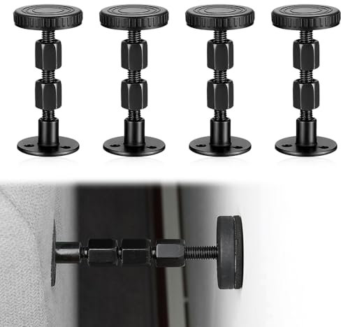 Riisoyu 4 Stück Anti Shake Bettrahmen, 84-110mm Verstellbarer Gewinde Bettrahmen Adjustable Bett Abstandhalter Wand Kopfteil Stopper Betten Stabilisator Nachttisch-Schüttel-Werkzeug für Schränke Sofas