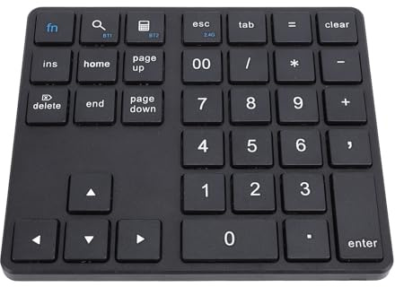 Bluetooth-Numerisk Knappsats, 2,4G Trådlös Numerisk Knappsats med Mottagare, 35 Tangenter Tangentbord för Finansiellt Redovisningsnummer, Uppladdningsbar Numerisk Knappsats för