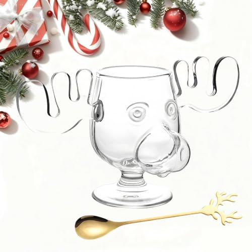 Generisch Weihnachtsgläser National Weihnachtsurlaub, Elchgläser Christmas, Elch Gläser Christmas Vacation, Christmas Mug, Moose Mug, Dekorationen, Klar, Kaffee, Tee, Getränke.