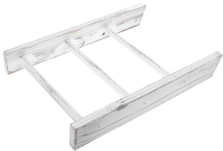 Porte-torchon rustique en forme d'échelle avec décoration d'intérieur en bois blanc pour anniversaire, garçon, douche, crochets à ongles inclus