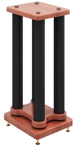 Soportes de madera para altavoces de escritorio y satélite de cine en casa con diseño hueco para relleno de arena, 1 pieza (25 x 30 x 80 cm)