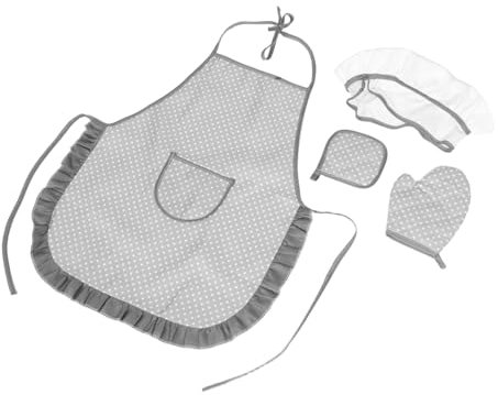 LIFKOME Mädchen Kochschürze Und Set Teiliges Set Mit Schürze Chef-hut Ofenhandschuh Und Topflappen Für Kreative Back Und Kochabenteuer Im Weihnachtsfest