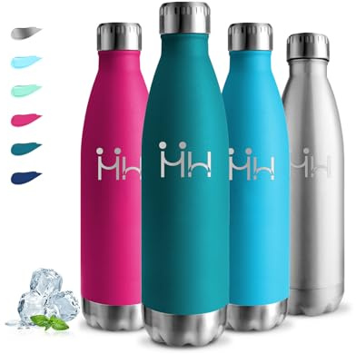 Botella Agua Acero Inoxidable, 750ml Botella Termica, sin BPA, Cantimplora Acero Inoxidable, A Prueba de Fugas, Garrafa Termica, Aislamiento al Vacío, Botellas para Escuela, Cámping, Oficina, Yoga