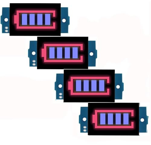 RUNCCI-YUN 1S Modulo Indicatore di Capacità Della Batteria Al Litio 3.7V Blu Tester di Capacità Della Batteria Display A LED per batterie agli ioni di Litio 1S 18650(4PCS)