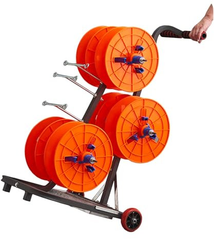 Portable Cable Rack with Wheeled Multi-Axis Reel Dispenser, Commercial Industrial Grade Wire Dispenser for Electrical Industry and Retail