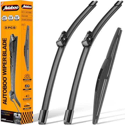 AUTOBOO 24+19 Windshield Wipers Blades Replacement for Honda CRV CR-V 2023 2024 2025 with 10 Inch Rear Wiper Blade -Original Factory Quality (Pack of 3)