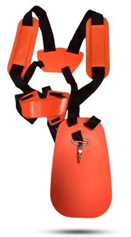 txuzong Doppelter Schultergurt Für Motorsense & Trimmer | Verstellbarer Tragegurt Mit Schulterpolster | Aus Robustem Nylon | Universell Geeignet Für Rasentrimmer & Gartengeräte (Orange)
