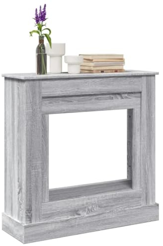AJJHUUKI Kaminofen & Holzofen Zubehör Kaminumrandung Grau Sonoma 90x30x90 cm Holzwerkstoff