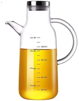 Windmilne Distributeur d'huile et de vinaigre, Bouteille Transparente en Verre Borosilicate, huilier en Verre 550 ml/750 ML, Ensemble de Rangement pour Huile et vinaigre de Cuisine (750 ML)