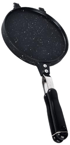 TOBBOMEY Piastra Pancake Antiaderente per Crepes e Omelette Padella da Cucina Doppia Faccia per Cottura Veloce Strumento Multiuso per Dolci e Snack Manico Protettivo Ergonomico Adatta per
