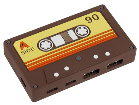 Dos conectores USB C con dos puertos USB A, con forma retro, adaptadores de transferencia de datos de 5 Gbps, para estaciones de trabajo, sistemas de entretenimiento, divisor tipo C