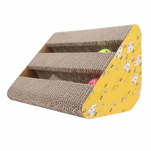 Tnfeeon Rascador para Gatos, Atracción de Menta, Cartón Corrugado de Alta Resistencia, Ideal para Gatos de Interior, Fomenta el Rascado y la Relajación Juguetones (Triángulo 5.8x5 Pulgadas)