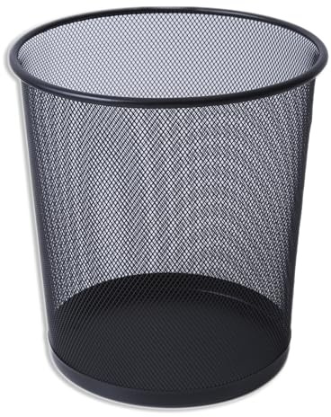 IPEA Cestino per la Carta in Rete Metallica Nero - 26 X 23 cm - [ DESIGN MINIMAL ] - Cesto Getta Carta Riciclaggio per Ufficio, Casa, Camera, Scuola - Metallo - Spazzatura per Scrivania e Tavolo