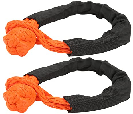 Haofy Cuerda de Recuperación de Grillete Suave Apta para Peso Ligero Ultrafuerte para Vehículos Todoterreno, Bote de Rescate, Acampada, Escalada, Naranja, 8 Mm