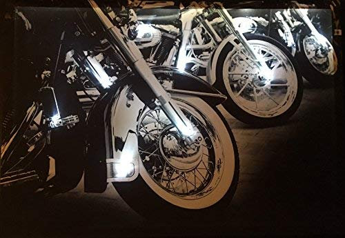 Samarkand - Lights LED-Bild mit Beleuchtung LED- Bilder Leinwandbild 65 x 45 cm Leuchtbild Motorrad MOTORRÄDER Wandbild