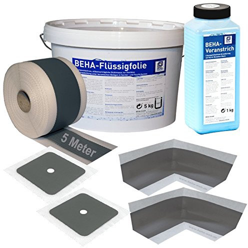 BEHA Dichtset 3: Dichtband, Flüssigfolie, Dichtecken, Wandmanschetten, Voranstrich/Tiefengrund